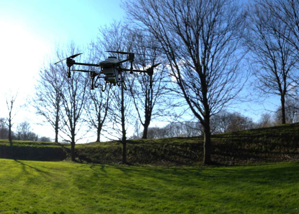 beondt agriculture drone sprays fruit trees